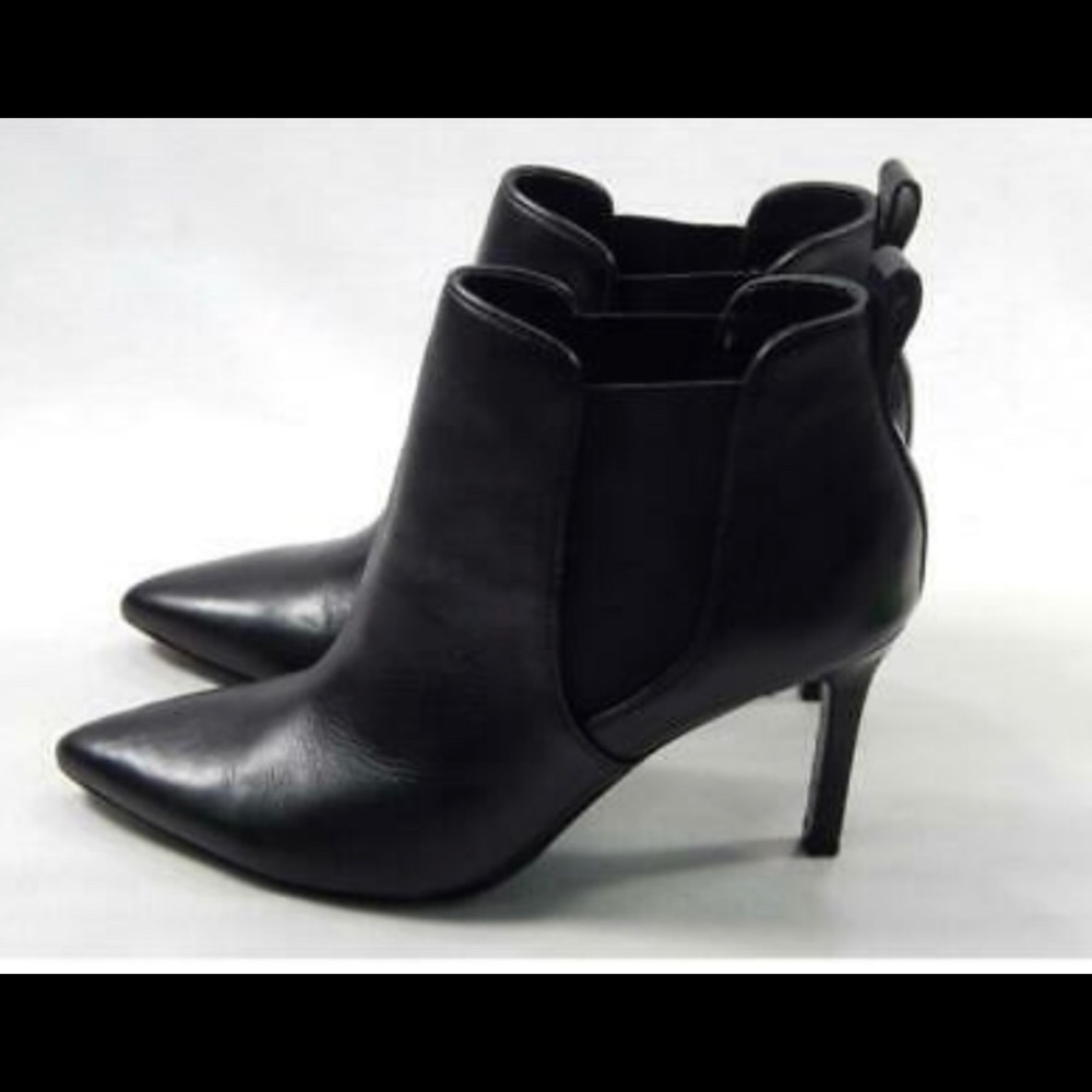 Booties boots leather black NWOB new